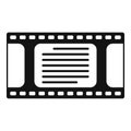 Movie film icon simple vector. Scenario activity