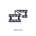 movie film icon on white background. Simple element illustration from cinema concept Royalty Free Stock Photo