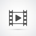 Movie film play icon. Vector