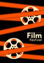 Movie and film poster design template background with vintage filmstrip