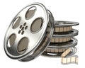 Movie films spool with film