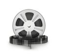 Movie films spool with film. Royalty Free Stock Photo