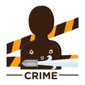 Movie genre crime cinema vector icon of vicitm bullet