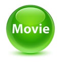 Movie glassy green round button