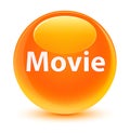 Movie glassy orange round button