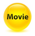 Movie glassy yellow round button