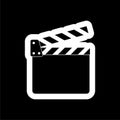 Movie icon, Film Flap sticker on dark background