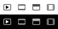 Movie icon set. Media player, videos, movie, and film