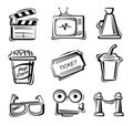 Movie icon set Royalty Free Stock Photo