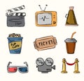 Movie icon set Royalty Free Stock Photo