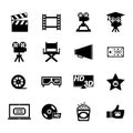 Movie Icon set Royalty Free Stock Photo