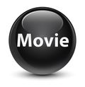 Movie glassy black round button