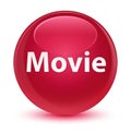 Movie glassy pink round button