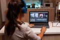 Movie maker editing a film using modern software Royalty Free Stock Photo