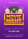 Movie night concept.Creative template for cinema poster, banner Royalty Free Stock Photo