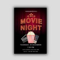 Movie night concept.Creative template for cinema poster, banner