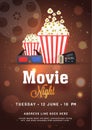 Movie night concept.Creative template for cinema poster, banner Royalty Free Stock Photo