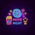 Movie Night Neon Sign