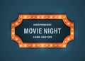 Movie Night Sign Royalty Free Stock Photo