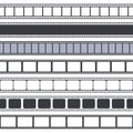 Movie and photo tape. Film strip seamless borders, vintage video or photo empty strips. Retro frame movie tape vector