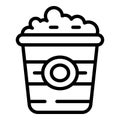 Movie popcorn icon outline vector. Book film