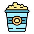 Movie popcorn icon vector flat