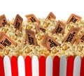 Movie Popcorn Tickets Royalty Free Stock Photo