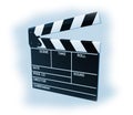 Movie production clapper board