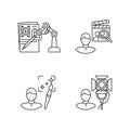 Movie production linear icons set