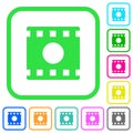 Movie record vivid colored flat icons