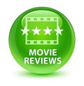 Movie reviews glassy green round button