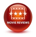 Movie reviews glassy brown round button