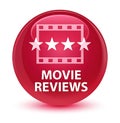 Movie reviews glassy pink round button