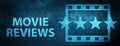 Movie reviews special blue banner background