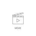 Movie simple icon film clapboard flat vector icon for video apps and websites