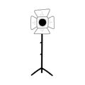 Movie spotlight doodle line icon Royalty Free Stock Photo