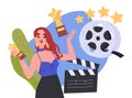 Movie star woman vector concept