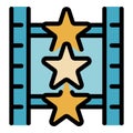 Movie stars icon color outline vector