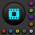 Movie stop dark push buttons with color icons