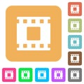 Movie stop rounded square flat icons