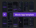 Movie streaming app ui template Royalty Free Stock Photo