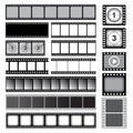 Movie tape. 35mm photo strip film camera frames picture vector collection