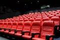 Movie theater empty auditorium with seats Royalty Free Stock Photo