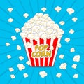 Movie time . Popcorn box vector illustration Royalty Free Stock Photo