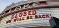 Corona Virus Panic In America: Closed Movie Theater Royalty Free Stock Photo