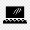 Movie theater screen icon, simple black style Royalty Free Stock Photo