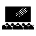 Movie theater screen icon, simple black style Royalty Free Stock Photo