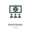 Movie theater vector icon on white background. Flat vector movie theater icon symbol sign from modern cinema collection for mobile Royalty Free Stock Photo