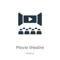 Movie theatre icon vector. Trendy flat movie theatre icon from cinema collection isolated on white background. Vector illustration Royalty Free Stock Photo