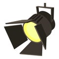 Movie or theatre spotlight icon, cartoon style